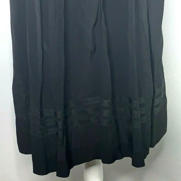 Vintage 40s Large Collar Shirt Dress M Black Buttons Gathered Waist Study Repair - Picture 4 of 12